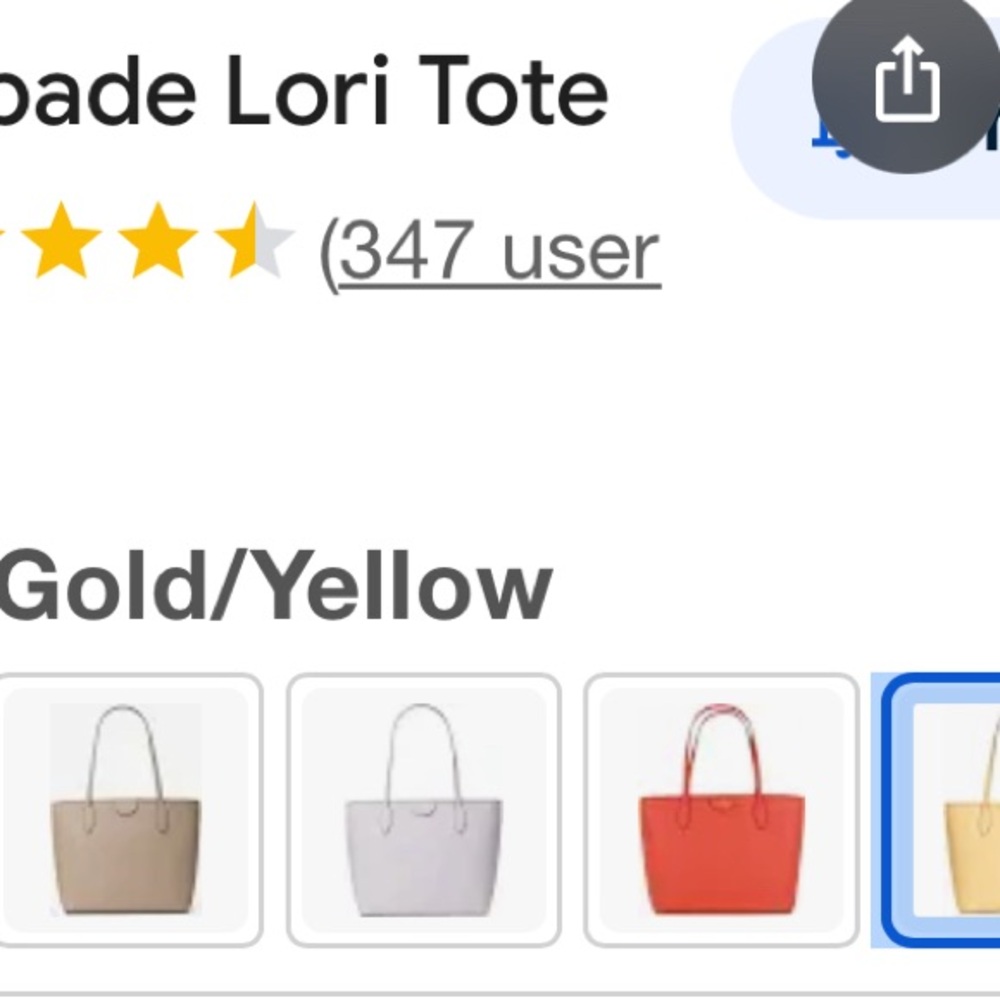 Kate Spade Lori Elegant Yellow Tote Bag - Picture 4 of 16
